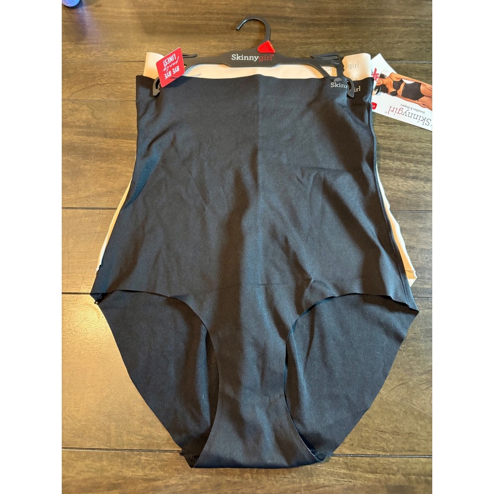 Skinnygirl Shaping Hi-Waist Briefs 2 Pack Black Beige SG7590 Size L NWT